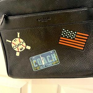 Coach Black Cross Body  American Flag/Baseball/ NY theme.